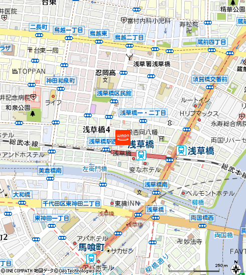 まいばすけっと浅草橋駅西口店付近の地図